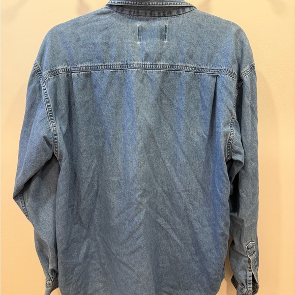 VTG 90s Christmas Noah’s Ark Embroidered Denim Button Up - Picture 6 of 6